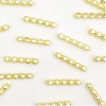 24 Matte Palest Yellow Blown Glass Faceted 5 Bump Tube Beads 4 mm ~ Czech Republic