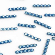 24 Pearl Light Blue Blown Glass Faceted 5 Bump Tube Beads 4 mm ~ Czech Republic