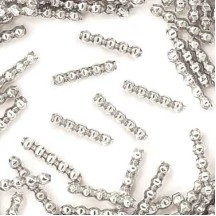 24 Silver Blown Glass Faceted 5 Bump Tube Beads 4 mm ~ Czech Republic