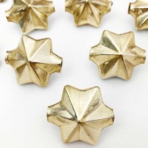 2 Extra Large Gold Star Blown Glass Beads ~ 1-1/2"