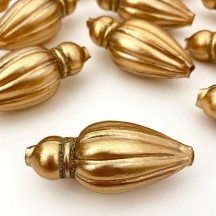 1 Gold Fancy Finial Glass Garland Bead ~ 2-1/2"