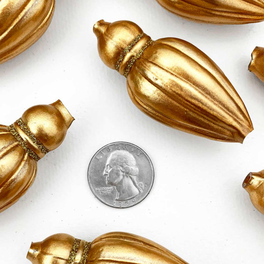 1 Gold Fancy Finial Glass Garland Bead ~ 2-1/2"