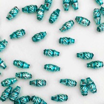 10 Small Aqua Fancy Twist Blown Glass Beads 12mm ~ Czech Republic