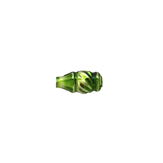 10 Small Lime Green Fancy Twist Blown Glass Beads 12mm ~ Czech Republic