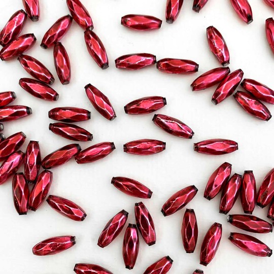 15 Small Burgundy Faceted Seeds Blown Glass Beads 12mm ~ Czech Republic