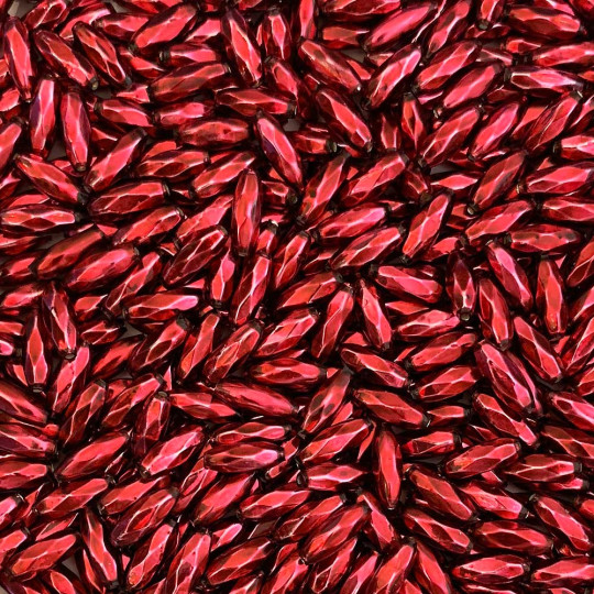 15 Small Burgundy Faceted Seeds Blown Glass Beads 12mm ~ Czech Republic