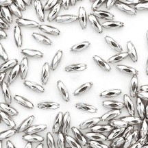 15 Small Silver Faceted Seeds Blown Glass Beads 12mm ~ Czech Republic