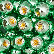 Large Light Green and Gold Indent Reflector Bead ~ 30mm for Glass Garlands