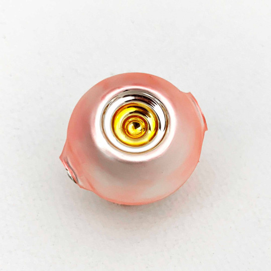 Large Matte Light Pink and Gold Indent Reflector Bead ~ 30mm for Glass Garlands