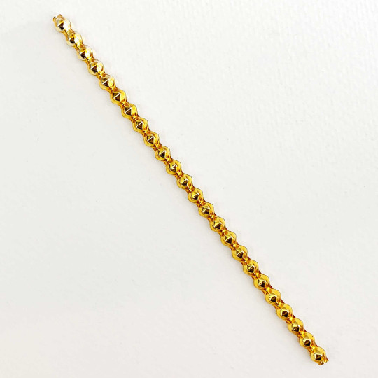 3 Blown Glass Gold Faceted Bead Sticks ~ 5 mm Bumps ~ Czech Republic