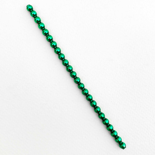 3 Blown Glass Green Smooth Bead Sticks ~ 5 mm Bumps ~ Czech Republic