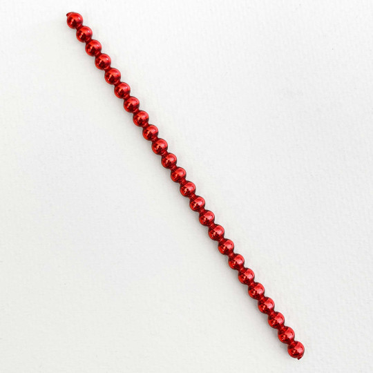 3 Blown Glass Red Smooth Bead Sticks ~ 5 mm Bumps ~ Czech Republic