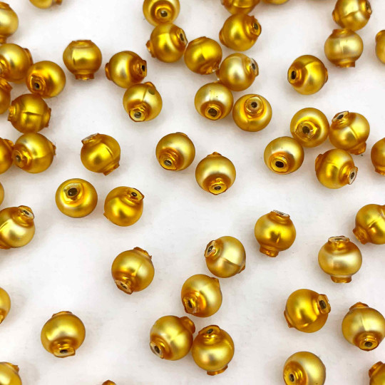 30 Matte LIght Yellow Round Glass Beads 6 mm ~ Czech Republic