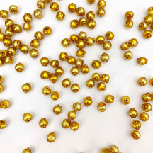 30 Matte LIght Yellow Round Glass Beads 6 mm ~ Czech Republic