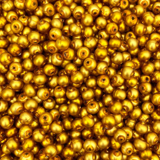 30 Matte Light Yellow Round Glass Beads 8 mm ~ Czech Republic