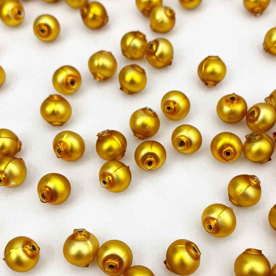 30 Matte Light Yellow Round Glass Beads 8 mm ~ Czech Republic