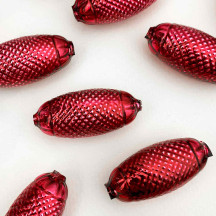 2 Blackberry XL Fancy Oblong Glass Garland Beads 1-1/2" ~ Czech Republic