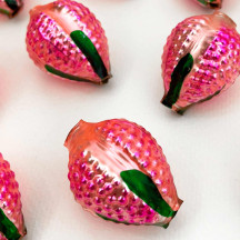 1 Extra Large Fancy Pink Berry Blown Glass Bead ~ 1-1/2"