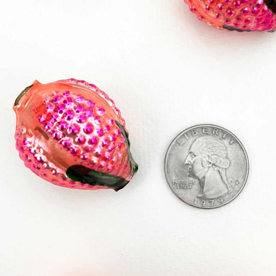 1 Extra Large Fancy Pink Berry Blown Glass Bead ~ 1-1/2"