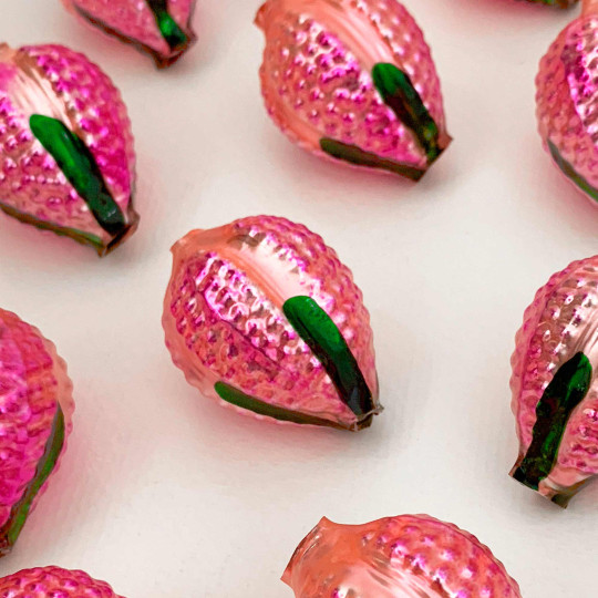 1 Extra Large Fancy Pink Berry Blown Glass Bead ~ 1-1/2"