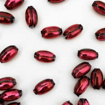 10 Burgundy Oval Glass Beads 11 mm ~ Czech Republic