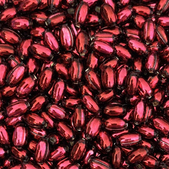 10 Burgundy Oval Glass Beads 11 mm ~ Czech Republic