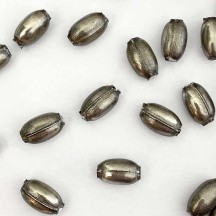 10 Pearl Pewter Grey Oval Glass Beads 11 mm ~ Czech Republic