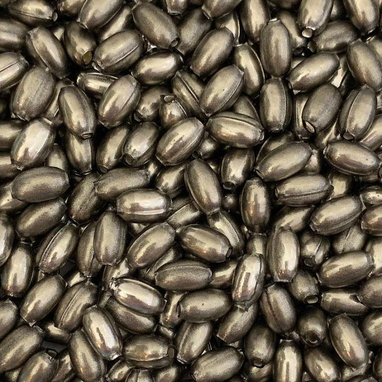 10 Pearl Pewter Grey Oval Glass Beads 11 mm ~ Czech Republic