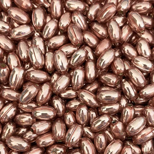 10 Pearl Rose Pink Oval Glass Beads 11 mm ~ Czech Republic