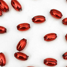 10 Red Oval Glass Beads 11 mm ~ Czech Republic