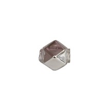 10 Silver Faceted Cube Blown Glass Beads 10mm ~ Czech Republic