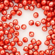 15 Pearl Coral Round Glass Beads 10 mm ~ Czech Republic