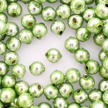 12 Pearl Green Round Glass Beads 12 mm ~ Czech Republic