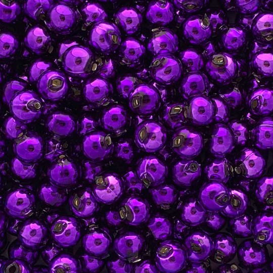 12 Purple Round Glass Beads 12 mm ~ Czech Republic