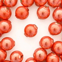 8 Pearl Coral Round Glass Beads 18 mm ~ Czech Republic
