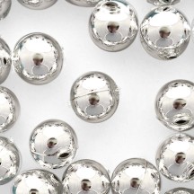 2 Silver XL Round Glass Beads 25 mm ~ Czech Republic