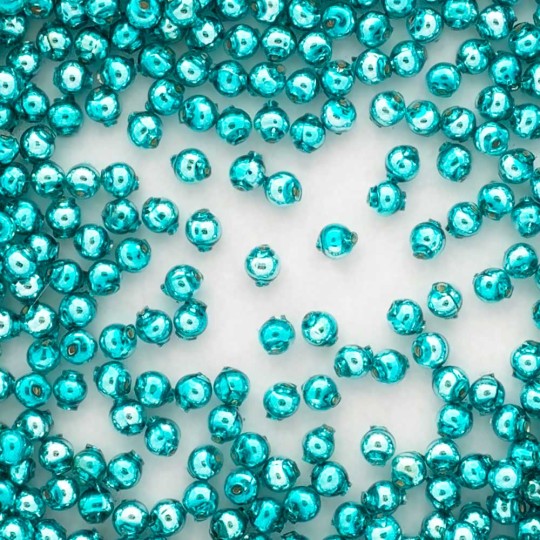 30 Aqua Round Glass Beads 6 mm ~ Czech Republic