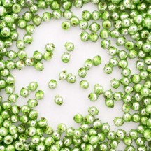30 Pearl Green Round Glass Beads 6 mm ~ Czech Republic