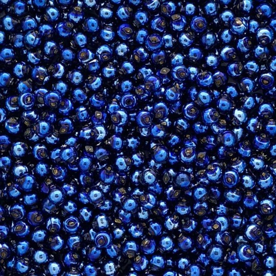 30 Blue Round Glass Beads 6 mm ~ Czech Republic