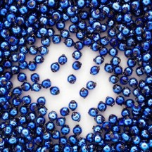 30 Blue Round Glass Beads 6 mm ~ Czech Republic