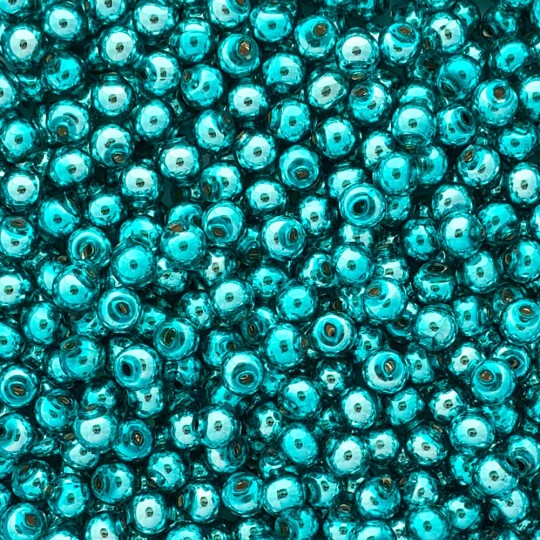 30 Aqua Round Glass Beads 8 mm ~ Czech Republic