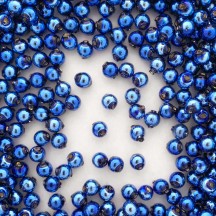 30 Blue Round Glass Beads 8 mm ~ Czech Republic