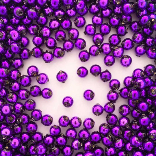 30 Purple Round Glass Beads 8 mm ~ Czech Republic