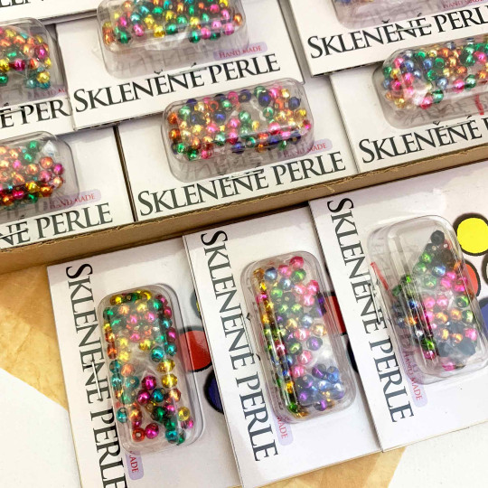 4mm Glass Garland Beads Mixed Pack ~ 60 beads ~ Glossy Mix