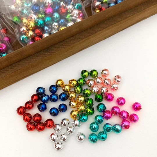 8mm Glass Garland Beads Mixed Pack ~ 64 beads ~ Classic Mix