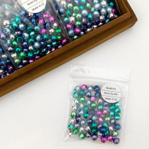 8mm Glass Garland Beads Mixed Pack ~ 64 beads ~ Icy Mix