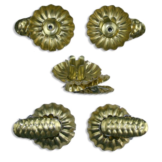 10 Gold Classic Pine Cone Candle Clips ~ Made in Germany