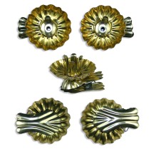 10 Gold Fluted Shell Candle Clips ~ Made in Germany