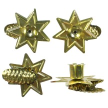 8 Gold Star Candle Clips ~ Made in Germany