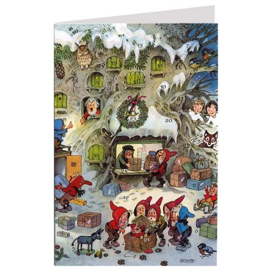 Gnome Post Office Advent Calendar Card ~ Germany